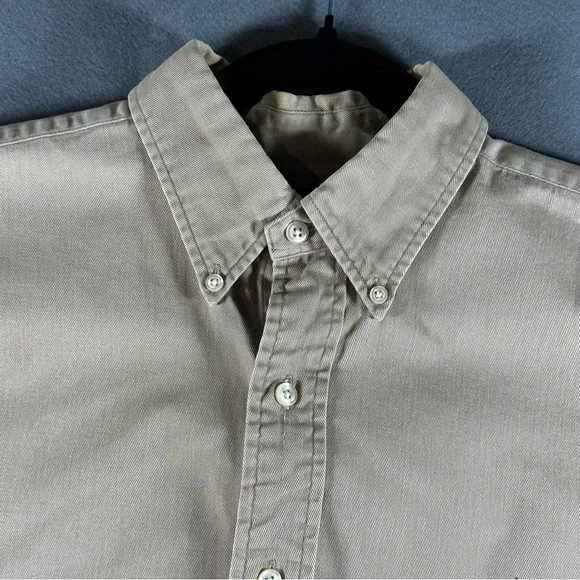 Polo Ralph Lauren Blaire Vintage Button Down Shirt 100% Cotton Size L Tan - Picture 7 of 8